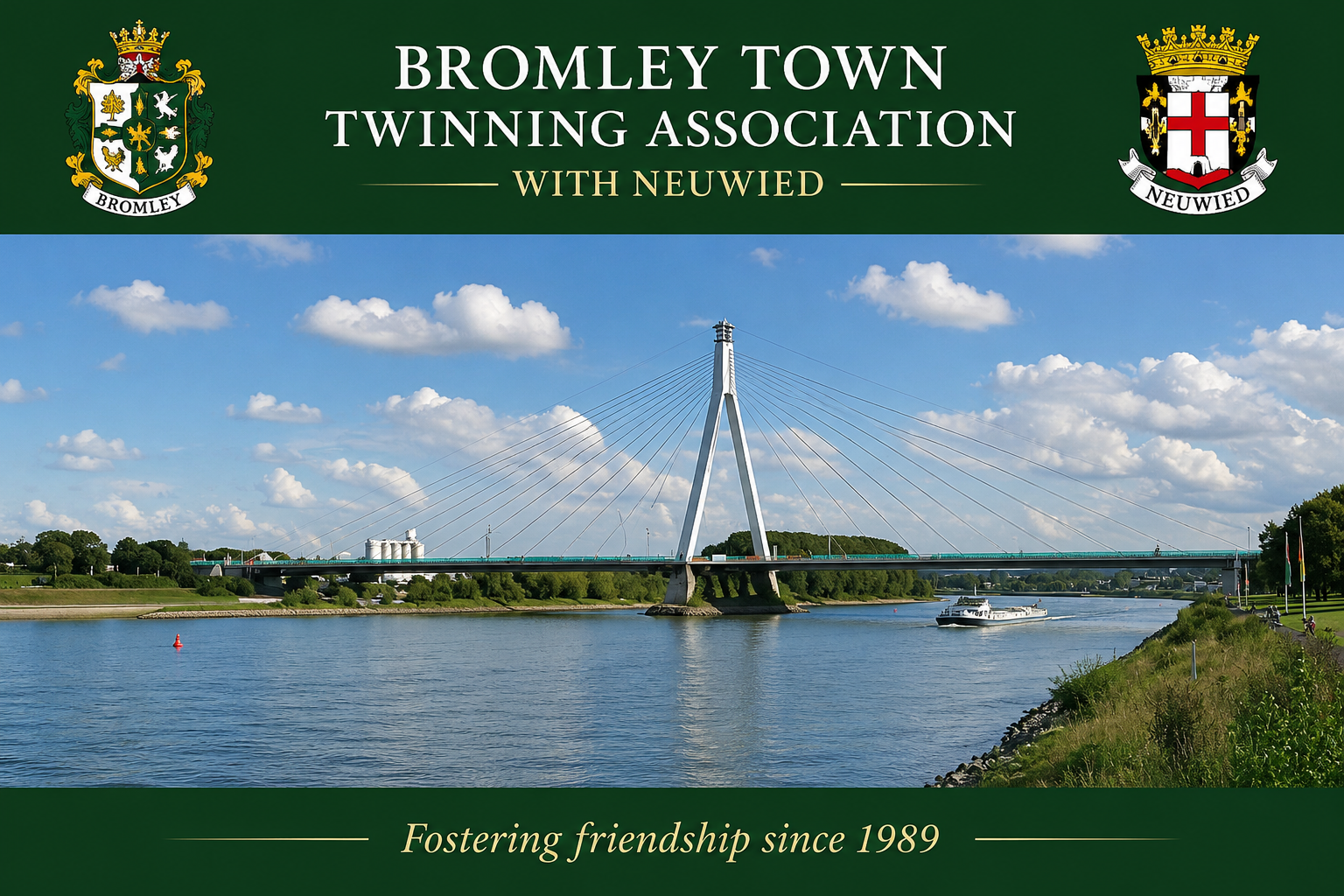 Bromley Town Twinning Association Banner - Fostering Friendship Since 1989